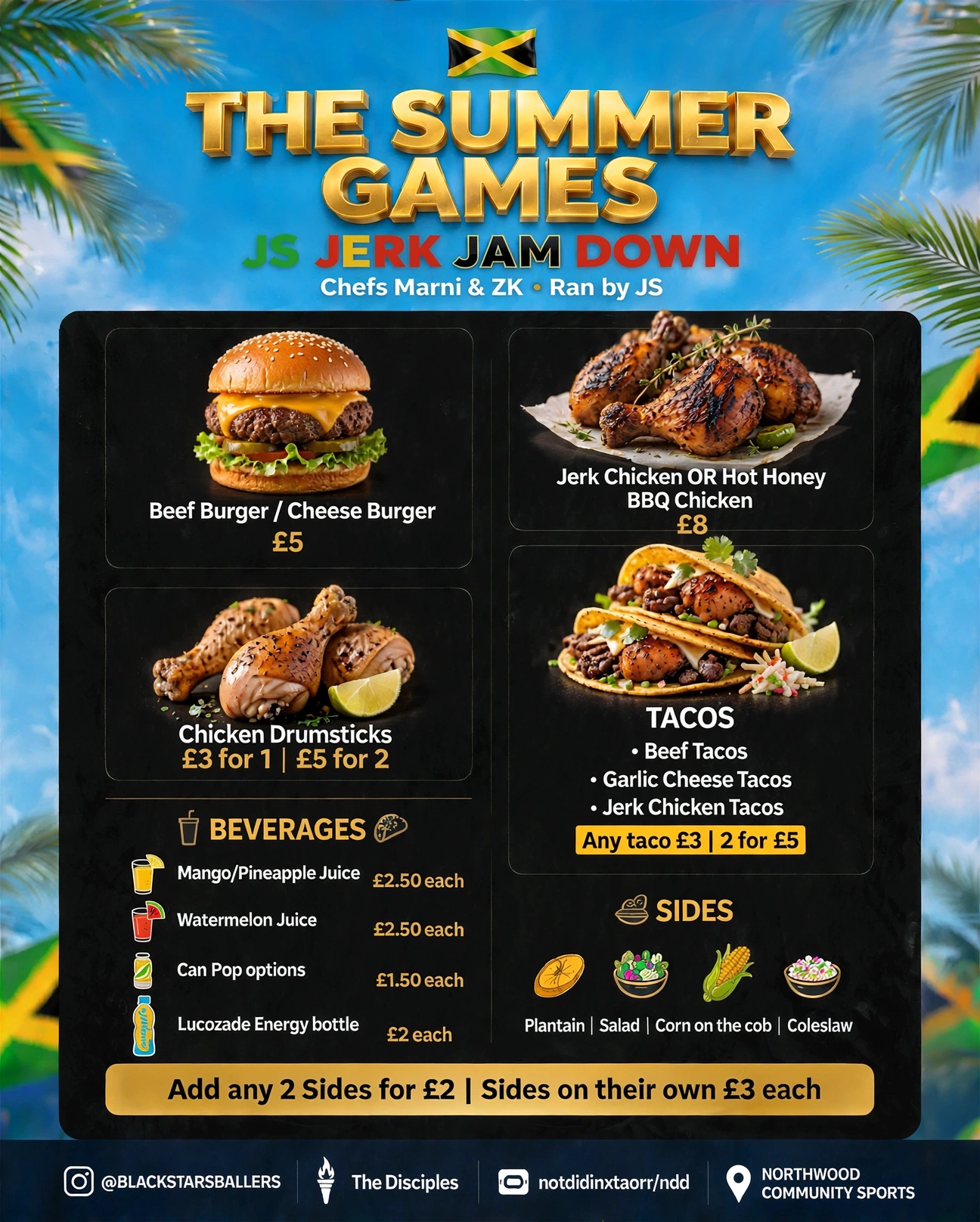 JS Jerk Jam Down full menu